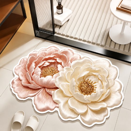 Double Bloom Flower Bath Mat